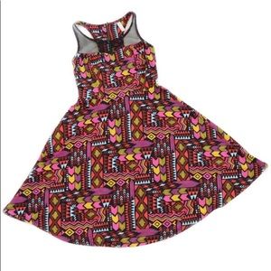 SALE 🔥 Fit & Flare Dress Geo Mesh Colorful